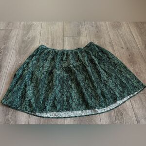 Ava and Viv Green Snake Print Skirt NWOT